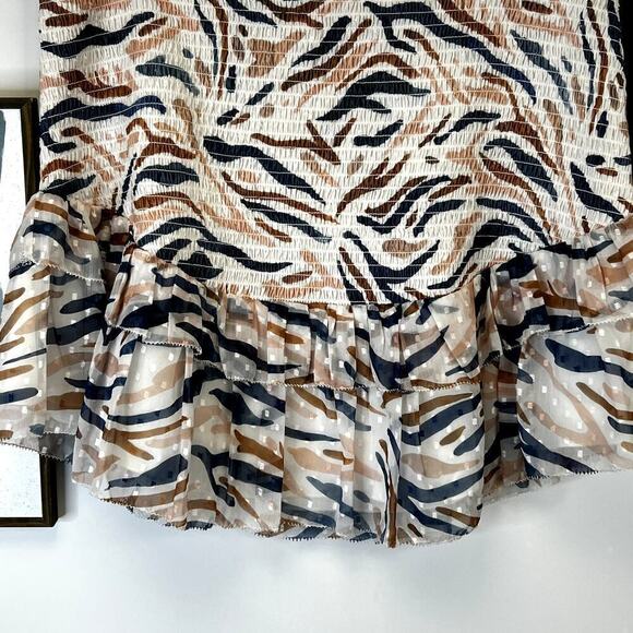 Revolve SAYLOR fitted Ruched watercolor print mini skirt SZ XL - Picture 3 of 8